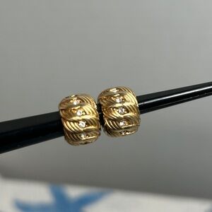 Brighton Glamour Gold Plated Crystals Spacer Bead Weaved Pattern Lot of 2